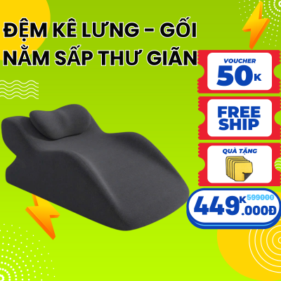 Đệm Kê Lưng - Gối Nằm Sấp Thư Giãn - Gối Kê Gác Chân Suy Giãn Tĩnh Mạch 3in1 Đa Năng
