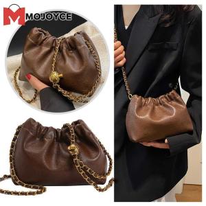 MOJOYCE Women Elegant PU Leather Shoulder Bag with Chain in Classic Black for Casual and Formal Occasions
