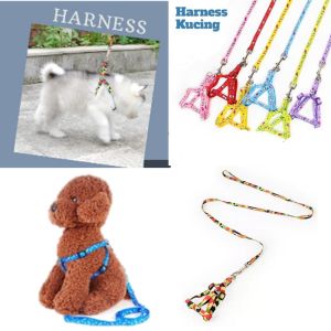 Tali Kucing Jalan Jalan Motif Pet Harness Dog and Cat Tali kucing Tali dada Anjing Tali kucing Jalan Jalan Tali Tuntun Kucing Kalung Leher Kucing Kelinci Cat Leash Dog Leash