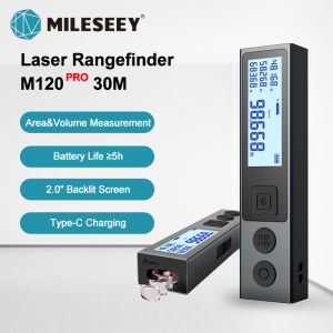 Mileseey Laser Distance Meter M120 Pro 30M 40M Digital Laser Rangefinder Mini Portable Laser Rangefinder Laser Measures USB Charging DIY Bluetooth as optional