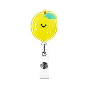 DECALE Watermelon Fruit Badge Reel Telescopic Avocado Retractable Badge Clips Office Supplies Rotation ID Card Holder Nurse Doctor