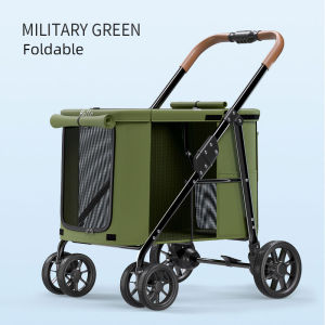 【Ready Stock】BELLO Large Pet Stroller Camping Cart Large Dog Cart Folding FoldableLarge Space Bearing 30KG for Outdoor Use trolley