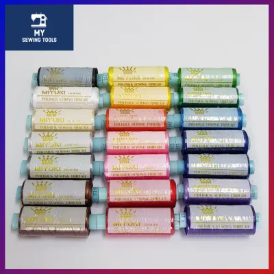 Miyuki Sewing Thread (1pc) 250 meters| Benang Jahit Miyuki | 62 Colours | High Quality