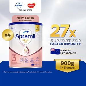 [Bundle of 4] Aptamil Gold+ Immuno-Nutrients Stage 3 Toddler Growing Up Formula Milk Powder 900g