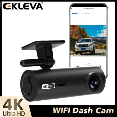 Ekleva Camera hành trình Phía Trước Và Phía Sau 4K Dash Cam ổ Ghi Cho DVR xe hơi có wifi Cho 24H chế độ đỗ xe Hộp Đen Cho Xe