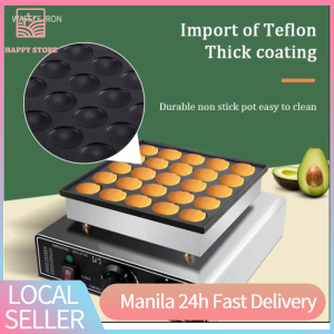 Professional 25 Hole Electric Poffertjes Maker Machine for Commercial Use Baking Mini Pancakes and Muffins with Adjustable Thermostat