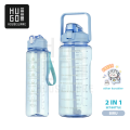 HUGO Botol Minum Motivasi Set 2 in 1 Botol Air 2 Liter + 1 Liter Botol Anak Sekolah Premium BPA FREE. 
