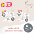4 LEMBAR Worksheet Mewarnai Anak Kertas Gambar Sketsa Mewarnai Anak PAUD TK SD Kertas A4 Buah. 
