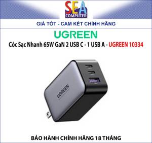 Cóc Sạc Nhanh 65W GaN 2 USB C - 1 USB A - UGREEN 10334