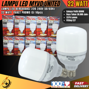 MYVO PEGASUS 10PCS Set Lampu LED 21W Putih Super Terang Hemat Energi Garansi SNI