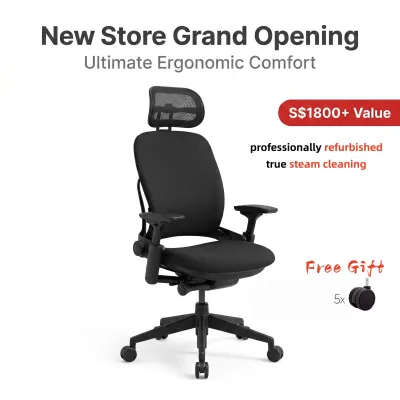 Refurnished Steelcase Leap V2 with Headrest Solution Ergonomic Chair from USA