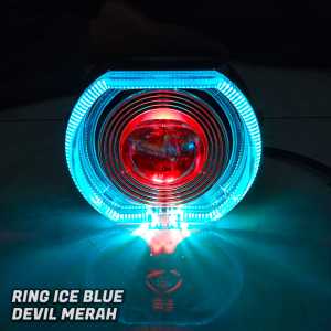 Lampu Projie Biled Ala Ala 45 Inch Cut Off High Low Kuning Putih 35 Watt Plus Devil Plus Shroud BMW 5 Kabel Universal