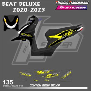 BEAT DELUXE 2020 - 2023 (COD) STIKER STRIPING MOTOR HONDA BEAT DELUXE 2020 - 2023- STIKER LIST GRAFIK SIMPLE WARNA VARIASI DESAIN RACING HOLOGRAM DAN TRANSPARAN BISA COD IP.KODE R-125