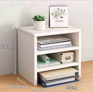 ชั้นไม้วางคอมพิวเตอร์แบบตั้งโต๊ะ 2 ชั้น ชั้นวางอเนกประสงค์ สำนักงาน หอพักนักเรียน ที่เก็บของ