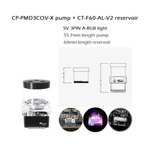 Bykski Pump Reservoir DDC Combo Water Cooling Pump Maximum Flow Lift 6 Meters 600L/H Total Length 156/206/256mm
