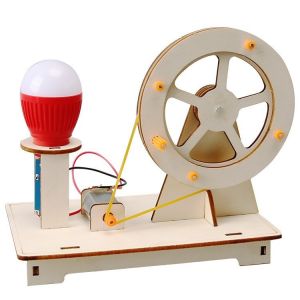Mainan Generator Kayu Mainan Edukasi Anak Wooden Bulb Generator Assembled Toys Mainan Kincir