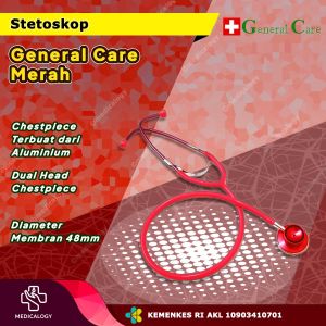 Stetoskop General Care Ekonomi Full Color Merah