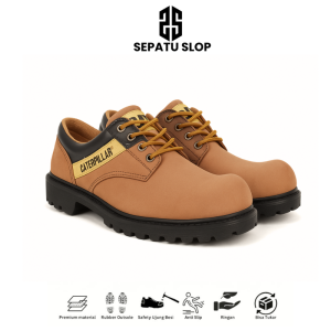 Sepatu Safety Pria Caterpillar - Sepatu Boots Pria Wanita Septi Ujung Besi Proyek Kerja Kitchen Sefty Shoes Premium
