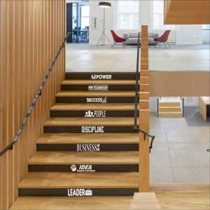 Pusat Wallsticker - Stiker Tangga Cutting 50x12cm Bisa Custom Ukuran Design Untuk Kantor  Dan Bisnis