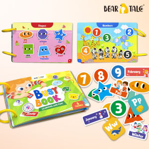 BEAT TALE หนังสือกิจกรรมสำหรับของเล่นเด็กวัยเตาะแตะ การเรียนรู้ตัวเลข ตัวอักษร และการเล่นแบบลงมือปฏิบัติ หนังสือเงียบ หนังสือกิจกรรมแบบใช้ซ้ำได้ 26 หน้า