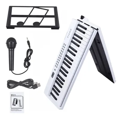 เปียโนไฟฟ้า เปียโนไฟฟ้าอัจฉริยะ 61/88 คีย์ เปียโนพับได้ Full Size Portable Piano Keyboard เหมาะสำหรับผู้เริ่มBP-887