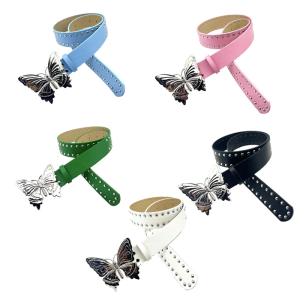 Stylish Punk Butterfly Belt Adjustable Length Waistband Vintage Waist Belt for Music Festivals and Parties