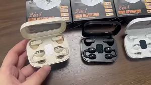 New Q10 Ear Clip ENC Noise Cancelling Couple Style Dual Ear Two-in-One Bluetooth Earphones