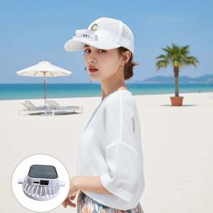 GENENIC 300mA Solar Powered Fan Baseball Cap Adjustable Portable Rechargeable Fan Hat Sun Protection Cap Versatile Cooling Mesh Peaked Cap Women / Men