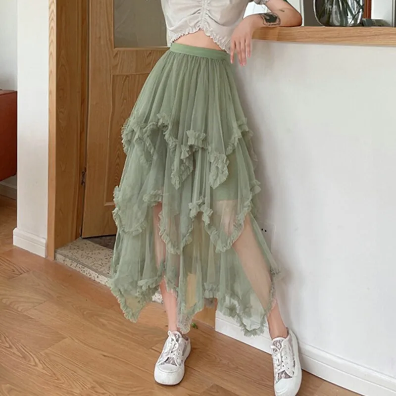 MagicLady】Layered Tulle Skirt for Women Korean Style 2024 Summer