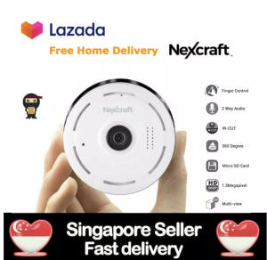 Nexcraft 1.3mp 360 Smart Phone CCTV Camera for Home IP Security Video Mobile Wireless Panoramic Fish Eye len Night Vision Spy DVR Nanny Child Pet Surveillance Handphone Xiaomi Bay Monitor outdoor Mini Hidden recorder 7 STAR Vstarcam PTZ IR Mobile