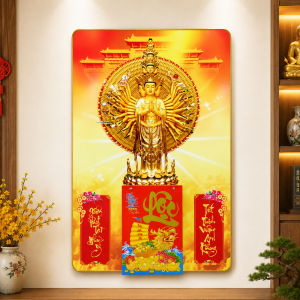 Lịch gỗ 2027 lịch tráng gương Quan Âm Nghìn Tay Nghìn Mắt bìa gỗ bọc viền nhôm