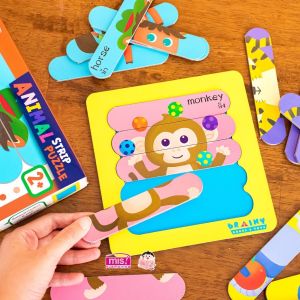 ของเล่นเสริมพัฒนาการ จิ๊กซอว์ภาพสัตว์ Jigsaw Animal Strip Puzzle (ซื้อแยกกล่องได้)