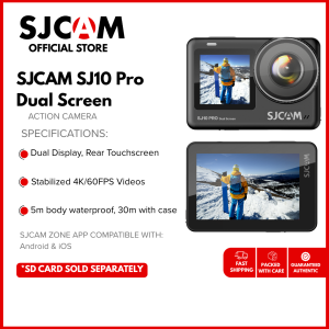SJCAM SJ10 Pro Dual Screen | 4K/60fps | 12 MegaPixel | Complete Mounts & Accessories