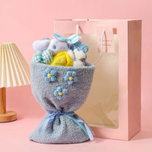 Crochet Handmade Flowers Bouquet Plush Doll Flower Sanrio Bouquet Cinammoroll Bouquet Handmade Flower Christmas Gift New Year Gift
