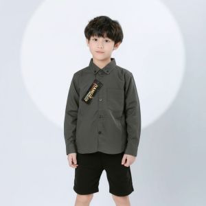 Kemeja polos anak laki-laki lengan panjang bisa pilih warna dan ukuran ready umur 1-14 tahun