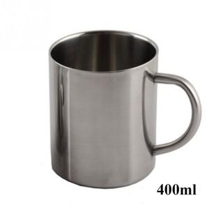 Anti-scalding 400ml Portable Stainless Steel with handle Double Wall Tea Cup Coffee Mug Water Bottle Mug Cup