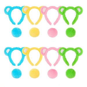 Animal Little Bear Costume SetBear Ears Headband with Bear Tail Halloween Fancy Dress Party Supplies for Boys Girls