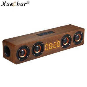 Home theater portable column Bluetooth Speaker Wireless wood speaker Alarm Clock Radio subwoofer Soundbar for TV speaker AUX USB