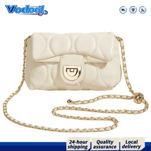 【Fast delivery】 Casual Womens PU Leather Backpack with Chain Design for Everyday Use and Travel