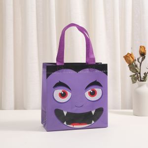 OWNNEW 4PCS Chống thấm nước Túi Tote Vải Không Dệt Vải không dệt Kích thước nhỏ gọn Túi quà Halloween Vui vẻ Có thể tái sử dụng Túi đựng quà Tiệc Halloween