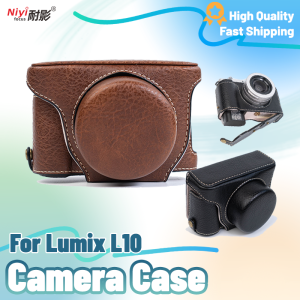 【NEW F】Camera Protective Case for Lumix L10 Leather Protection Base Pouch Bag Full Kit with Shoulder Strap Wrist Handy Waterproof Retro