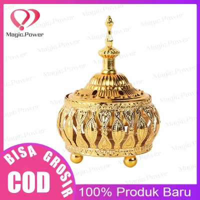 Tempat Bakar Dupa Arab / Bulat Bahan Logam Warna Emas Arab Dupa Burner Home Office Teahouse Gunakan Buddha Dupa Pemegang Lotus