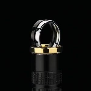 【SG】4mm Titanium Little Finger Ring Couple Joint Ring  Silver Gold Black Titanium Steel Ring