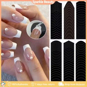 3-in-1 Nail Art Sticker New French Nail Art Sticker Smile Sticker Wavy Line Nail Polish Glue Spray Sticker
