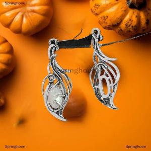 [COD] Springhooe 1 Pair Elegant Jewelry For Festivals And Special Occasions Silver Color Bohemian Opal Pendant Earrings Wedding Anniversary Accessories