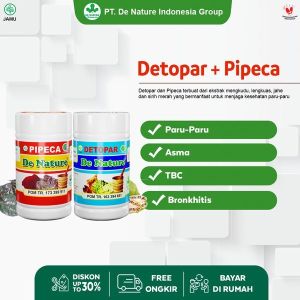 Obat Batuk TBC Flek Paru paru Asma Sesak Nafas Batuk Berdarah Berdahak Kering Menahun Sesak Napas sakit nyeri dada radang tenggorokan paling ampuh Detopar Pipeca De Nature