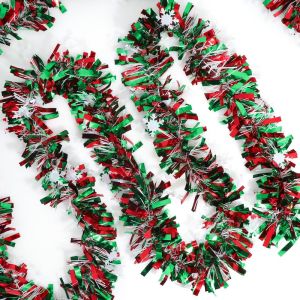 ODZ5L Bright Color Xmas Tree Decor Ribbon Hanging 2m Christmas Snowflake Pendant Fashion Festival Sequined Garland Home Decor