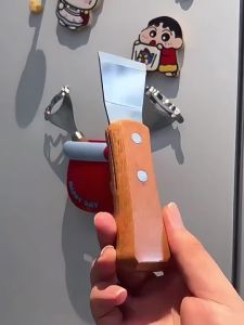 Fridge Scraper Stainless Steel Cleaning Tool for Ice and Grease Flat Blade for Freezer Shelves and Hob Splash Comfortable Handle a Kitchen Cleaning Scraper for Freezers and Hobs