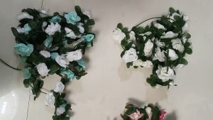 Artificial Flower Garland Rose Peony Hanging Vine Silk Wall Decor Home Event Backdrop Indoor