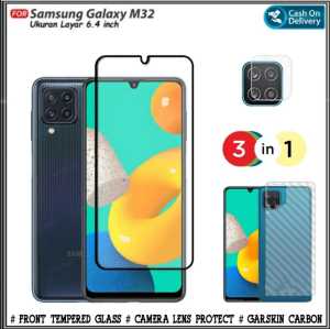 Paket 3in1 Full Tempered Glass Samsung A03 A23 5G A22 LTE A22 4G LTE M32 M22 Free Camera Dan Graskin
